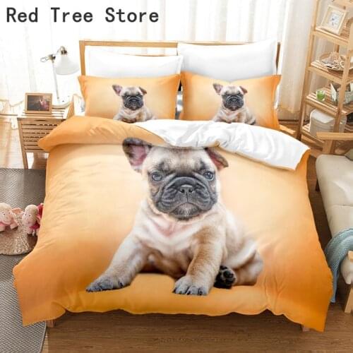 Mastiff Cute Dog Bedding Set Home Textiles Animal 3D Printing Duvet Quilt Cover 140*210 Kids Twin Full Size Bedroom Decoration