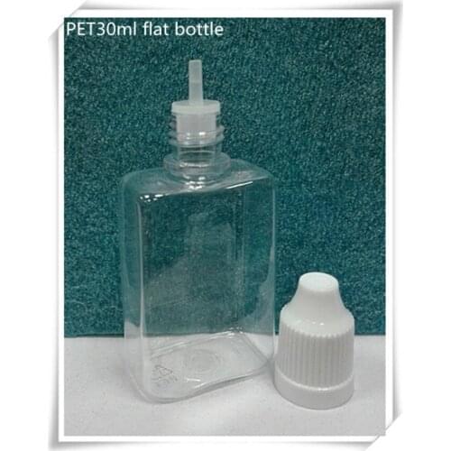 Clear square bottle 30ml long thin childproof cap flat bottle for essential oil 100pcs/lot