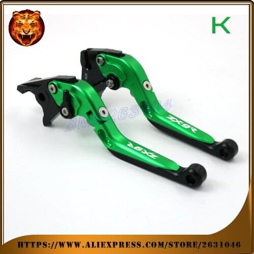 Adjustable Folding Extendable Brake Clutch Lever For Kawasaki ZX9R ZX-9R 1998 1999 Green CNC Motorcycle Racing Aluminum CNC