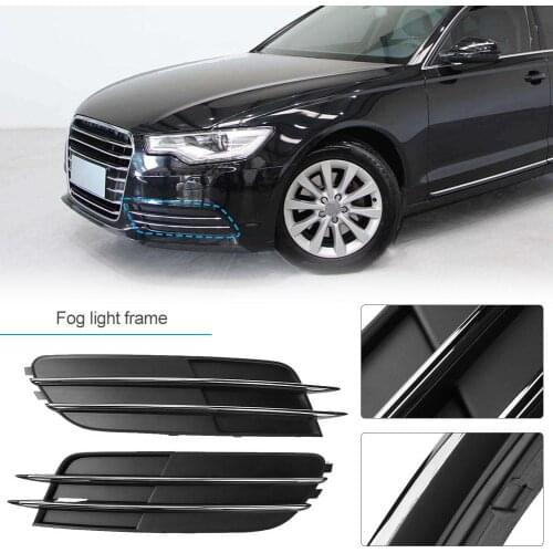 1Pair Automobiles Front Fog Lamp Cover Bumper Lower Fog Light Grille Trim Car Grills For Audi A6 C7 2012-2014 Car Lower Grille