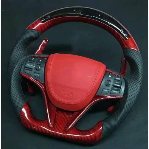 Supercar Cuatomized Real Carbon Fiber Sports LED Steering Wheel Alcantara Leather compatible for Honda Civic 2010-2020