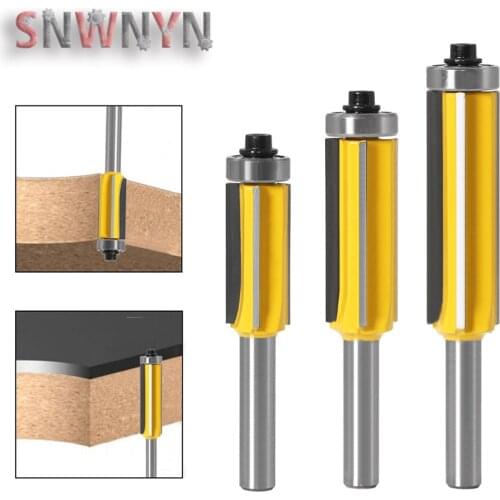 1/3pcs Z4 Pattern Flush Trim bit 8mm Shank Router Bit Top & Bottom Bearing Bits Milling Cutter For Wood Woodworking Cutters