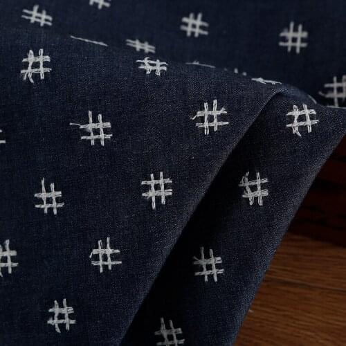 50cm * 125cm / piece, # Embroidered Denim Cloth, Clothing, Skirt, Tablecloth, Curtain, Decorative Fabric, DIY Handmade Material