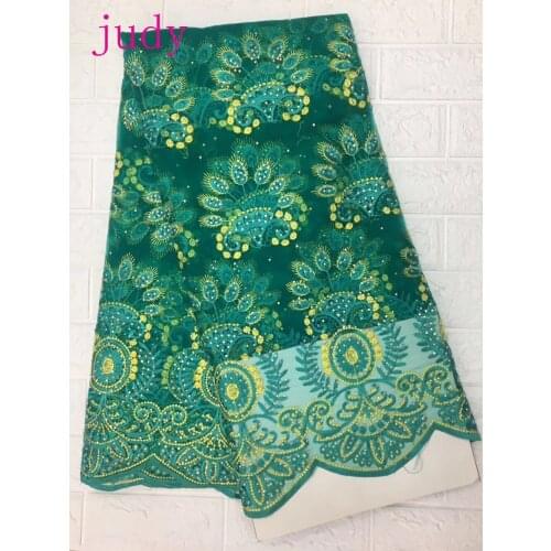 STOCK YS11# 4 color mix color embroidery African high-grade diamond mesh fabric cloth for fashion dress party Free shipping