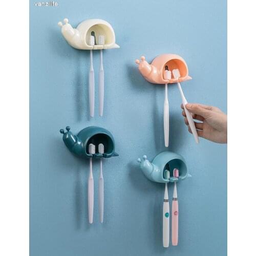 Vanzlife Avoid holing the little snail hanging gargle household bathroom toilet toilet brush tooth brush holder hook to receive
