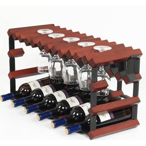 Solid wood wine rack decoration creative wine rack restaurant European wine glass goblet rack hanging wine rack