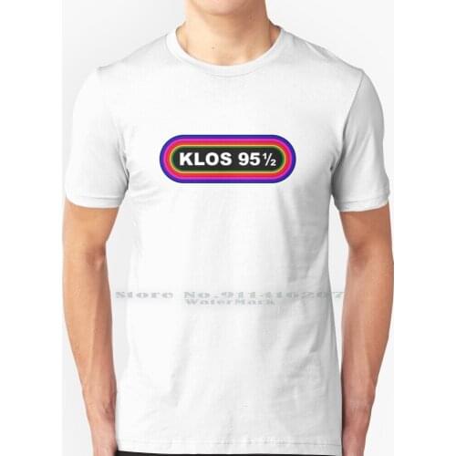 Klos 95.5 Vintage T Shirt 100% Pure Cotton Klos 95 5 Radio Vintage Recreation Heavy Metal Band Retro 80s Lovers