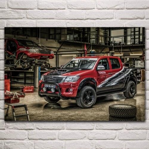 Offroad pickup custom sport tuning car vehicle fanart living room home wall art decor wood frame fabric poster KN828
