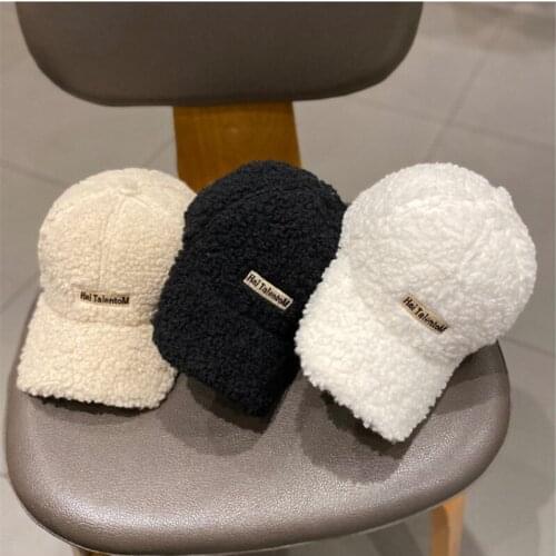Winter Gilr Wool Embroidered baseball caps Ins Women ladies Casual thicken warm Dad hat Snapback trucker hats Bone Gorros
