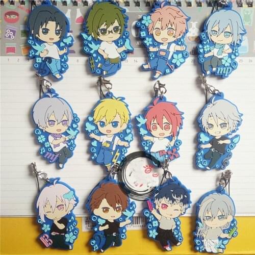 1pcs Cute Anime Keychain idolish7 earthmusic&ecology Soft Rubber Strape Pendant Keyring