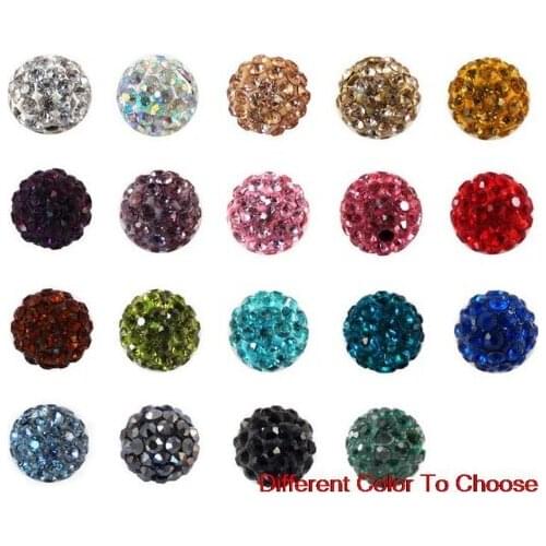 10mm 8mm 6mm 12mm 14mm 50 pcs/lot can choose mixed white d84322 round disco Beads Bracelet ball crystal