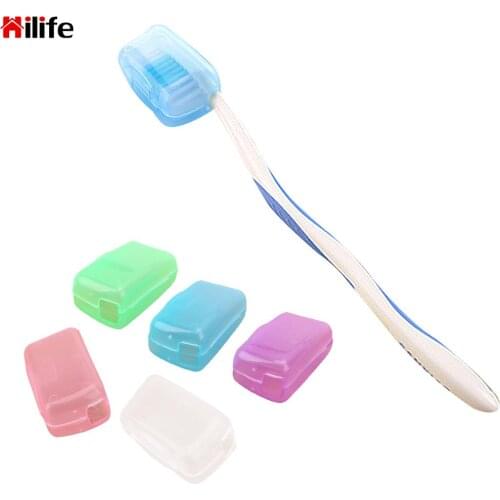 5PCs/Set Portable Brush Cap Travel Hiking Camping Plastic Random delivery Toothbrush Case Cover