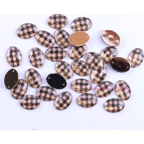 Zebra Style White Black Strip Grid Acrylic Beads Sew On Rhombus Round Rectangle Oval Beads Rhinestone 2 Holes