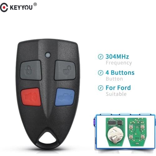KEYYOU 4 Buttons Car Remote Control Key Fob 304MHZ For Ford AU Falcon FPV XR6 XR8 2 & 3 Series 1999 2000 2001 2002 Keyless Entry