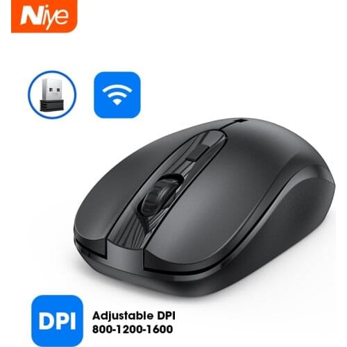 Wireless Mouse 2.4Ghz Ergonomic Computer Mouses USB 1600DPI Adjustable Gaming Mice For PC Laptop Not Rechargeable Mouse