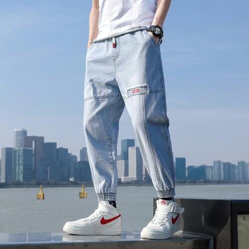 2021 New Streetwear Hip Hop Cargo Pants Mens jeans Cargo Pants Elastic Korean Fashions Harem Pants Casual Sweatpants Men Jogger