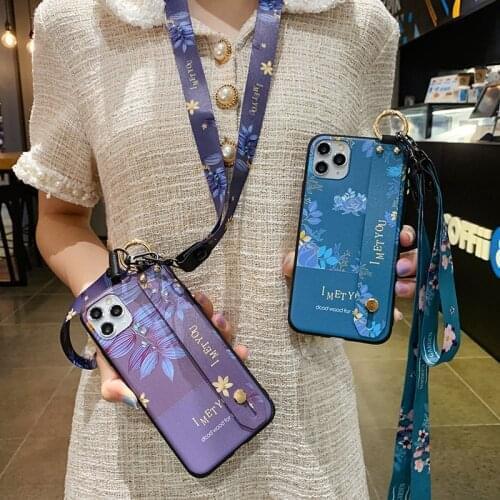 Lanyard Phone Case For Samsung Galaxy A70 A70S A71 A7 2018 A50 A50S A51 A40 A41 A30 A30S A31 A20 A10 A81 A91 Wrist Strap Cover