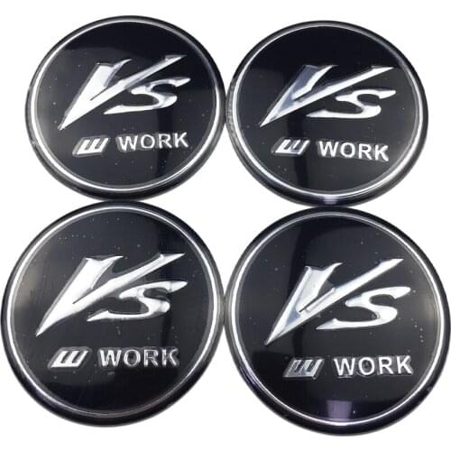 For VS WORK Auto Wheel Hub Cover Center Stickers Rim Decal For Volkswagen Golf SSANG YONG Actyon Kyron Peugeot 307 Opel Insignia