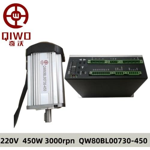 QW80-BLD Driver + 220V QW80BL00730-400 400W AC Servo motor 1.4 n.M 0.4KW 3000RPM Single-Phase low noise Hall BLDC motor