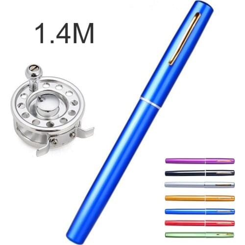 EMMROD Mini Portable Pen Fishing Rod Fly Round Ice Rafts Angeles Boat Fishing Rod Fishing Bridge 1.4 Meters Of Type C