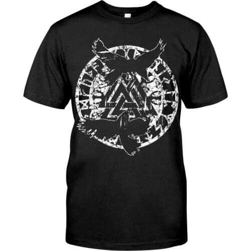 Viking Symbol Cotton t shirts For Men Odin Tattoo 3D Printed Harajuku Fashion Summer Short Sleeve Casual Unisex Daily Tops