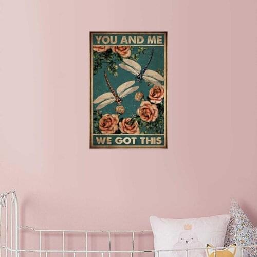 Exquisite Poster Painting Dragonfly Girl Modern Wall Art Sticker Vintage Paper Poster Wall Pictures For Home Decor Living Room