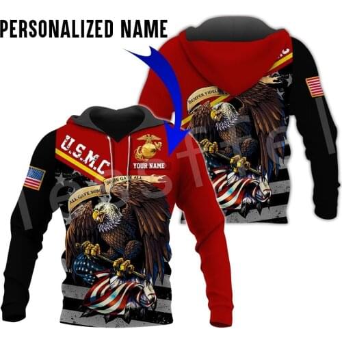 Tessffel America Marine Camo Skull Soldier Army Veteran NewFashion 3DPrint Streetwear Pullover Casual Funny Hoodies Men/Women 10