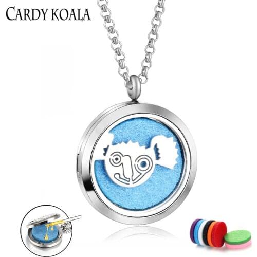 Magnetic Aromatherapy Diffuser Necklace jewelry stainless steel Out Perfume Essential Oil Locket Pendant various patterns