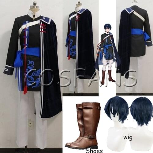 Nime! Promise Of Wizard Eastern Country Shino Game Suit Handsome Unform Cosplay Costume customize Halloween Cosplay Wigs shoes