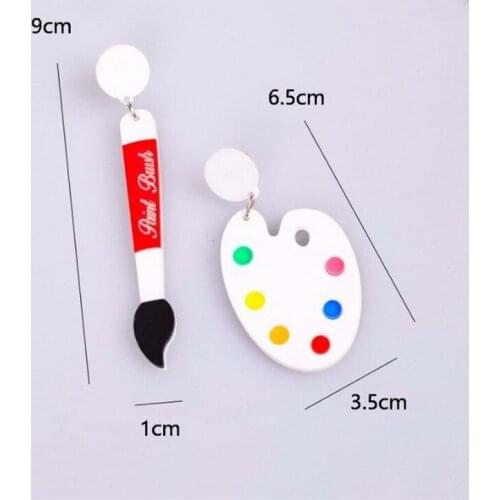 2020 NEW Interesting Paint Pen Palette Paint Plate Dorp Dangle Earring Painters Christmas Gift Drop Oil Earrings