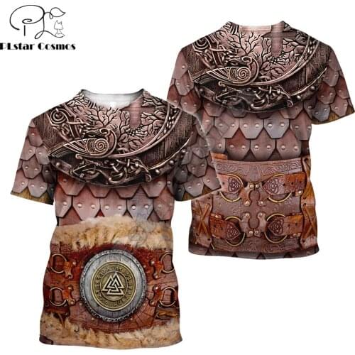 2022 New Summer Viking Armor T-shirt Warrior Armor 3D Printing Men Casual short Sleeve Tee shirts Unisex Cosplay Tee Tops TX-40