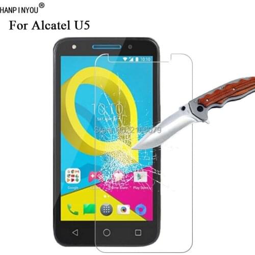 New 9H 2.5D Anti-Scratch Hard Tough Tempered Glass Screen Protector For Alcatel U5 U 5 5.0" Protective Film Guard + Clean Tools
