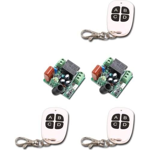 NEW!!! AC220V Mini 10A 1CH RF Wireless Remote Control Switch System 3Transmitter + 2Receiver Smart Home Control 315/433mhz