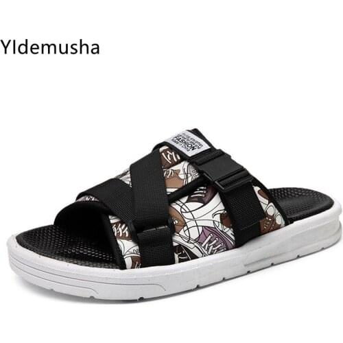 New Fashion Jogging Slippers Mens Slippers Beach Slippers Soft Sole Sandals Sport Shoes Summer Breathable Mens Casual Shoes