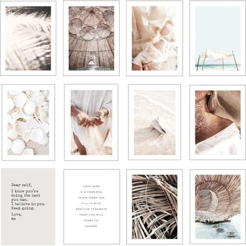 Landscape Green Plant Leaf painting Poster Porch Background Wall Canvas Art Decor Girl Living Room Decoration Pictures For Home