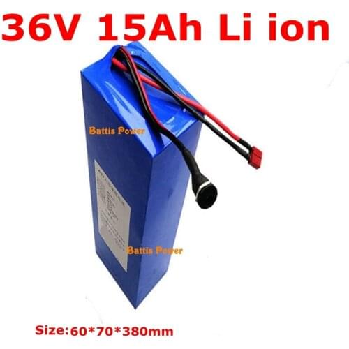 Customize long size 36v 15ah lithium ion battery 18650 li ion battery with BMS 10S for 500w 750w scooter ebike +2A charger