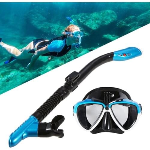 Full Dry Diving Mask Diving Snorkel Swimming Goggles Set Men And Women Snorkeling Equipment Goggles Camera