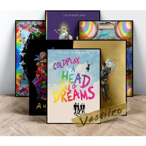Coldplay Album Cover Poster, A Head Full Of Dreams Music Documentary Wall Picture, Alternative Rock Band Wall Art, Fans Gift