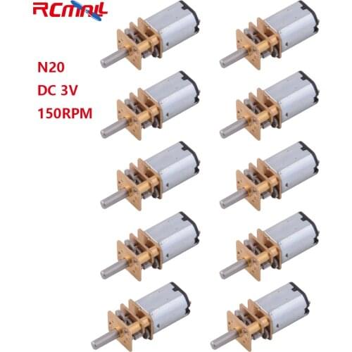 10Pcs N20 slowdown motor DC 3V 150RPM (default reduction ratio is 1:50)