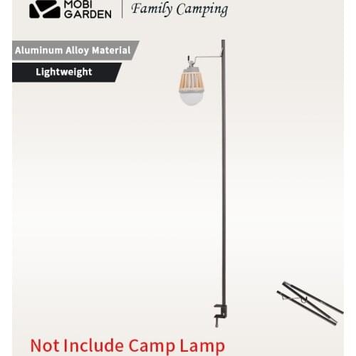 MOBI GARDEN Ultralight Folding Lamp Shelf Outdoors Aluminium Alloy Table Lamp Holder Height 97cm Portable Travel Hook Shelf Tent