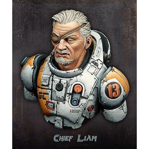 Assembly Unpainted Scale 1/10 Modern Chef soldier bust future Historical toy Resin Model Miniature Kit