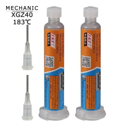 XG-Z40 Solder Paste Flux 35G 2pcs Mechanic Tin Sn63/Pb37 25-45um Syringe For PCB SMD Mobile Phone Repair XG z40