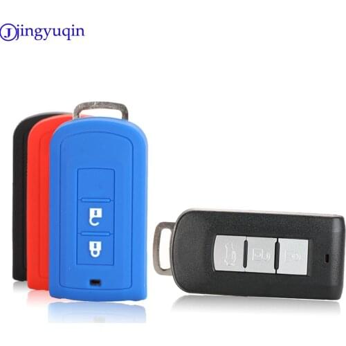 Jingyuqin 2b Car Key Case Silicone For Mitsubishi Outlander 10 Lancer Pajero Sport EX ASX Colt L200 Inteligentne