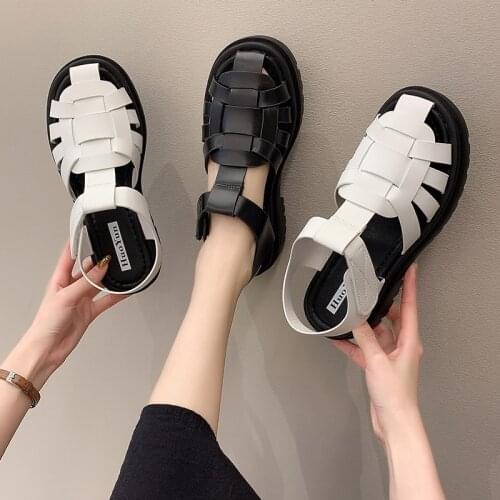 Muffins shoe Clogs With Heel Med Clear Sandals Breathable Fashion Womens Shoes 2021 Suit Female Beige Flat Thick Medium Luxury S