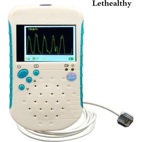 Veterinary use detector check animal blood flow velocity by 9Mhz flat probe,LCD display wave veterinary vascular doppler