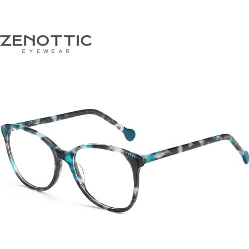 ZENOTTIC Retro TR90 Optical Eye Glasses Frame For Men Women Ultralight Prescription Eyeglasses Full Rim Square Frame Clear Lens