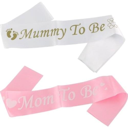 1 PC Pink Mom To Be Letter Satin Sash Shoulder Strap New Mommy Party Gift Favors New Designs Baby Showe Crafts Supplies