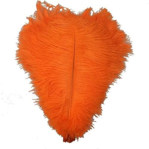 10Pcs/Lot Orange Ostrich Feather for Crafts 15-70cm/6-28" Feathers Ostrich Plumes Ostrich Feathers Decoration plumas carnaval