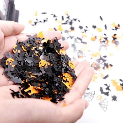 15g Spooky Halloween Confetti Pumpkin Spider Web Witch Bats Throw Confetti Sprinkle Home Festival Party Table Decoration