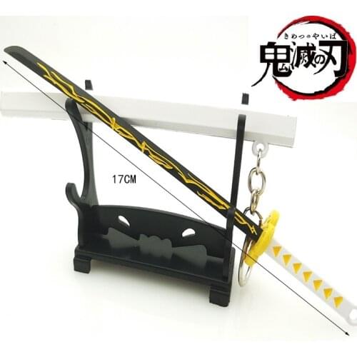 17CM Anime Samurai Sword Demon Slayer Katana Metal Japanese Tanjiro Kimino Rengoku Shinobu Tokito Inosk Knives And Swords Weapon